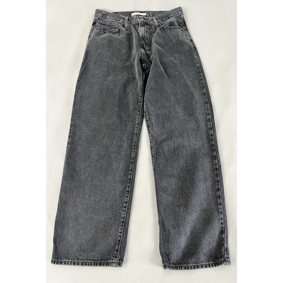 Levis Jeans Womens Black 94 Baggy  100% Cotton Denim 30 Y2K Irregular ‼️ - Picture 1 of 16